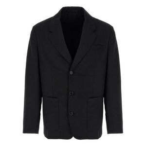 Prada Black Virgin Wool Men's Blazer